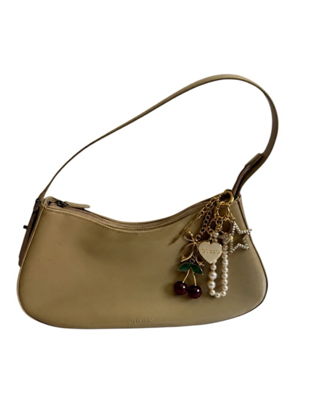 Guess Vintage Y2K Shoulder Bag  Olive Taupe Baguette Purse Minimalist 2000s 🤎✨